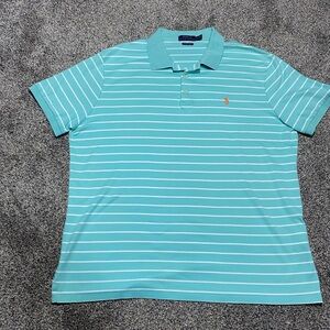 Ralph Lauren Men's Aqua Striped Polo Shirt